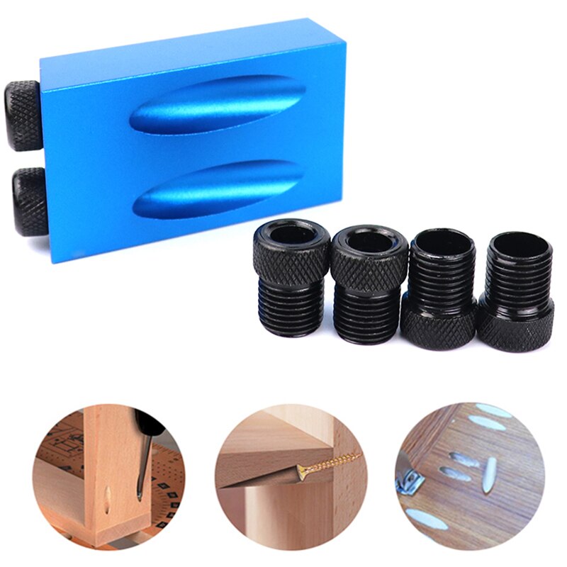 THGS Bois Enchâssées Gabarit Kit 6/8/10Mm Perceuse Angulaire Guide Ensemble Perforateur Localisateur Gabarit Foret Ensemble Pour Bricolage Menuiserie T