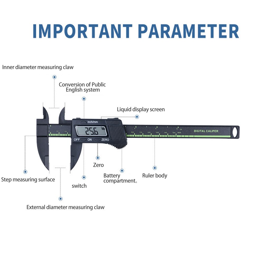 0-150mm Measuring Tool Stainless Steel LCD Digital Caliper Meetinstrument paquimetro Measuring Instrument Vernier Calipers