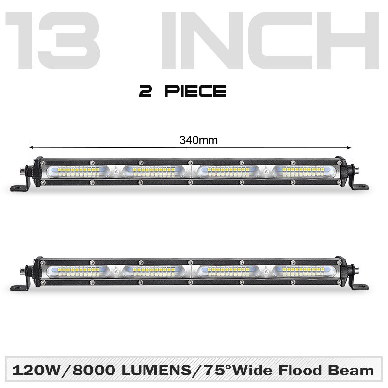 Slim LED Light Bar 7&#39;&#39; 13&#39;&#39; 20&#39;&#39; inch Offroad Flood beam Led Bar 4x4 Auto Driving Light for Lada Truck SUV ATV Niva 12V 24V: 2pcs 13 inch Led Bar