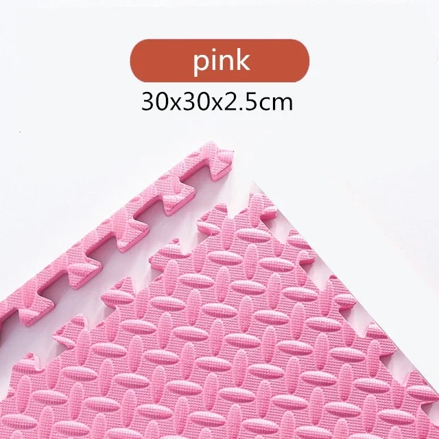 Tapis de sol en mousse pour enfants, 2.5cm d'épaisseur, couture pour enfants, ramper, escalade, maison, chambre à coucher, salon, Tatami: 4pcs with 4edge / Rose