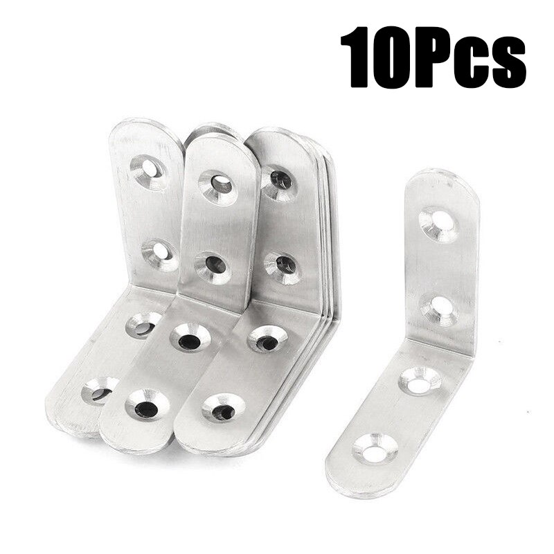 10* 40MM Right Angle Bracket L Shape Corner Brace Joining Fixing Repair Metal