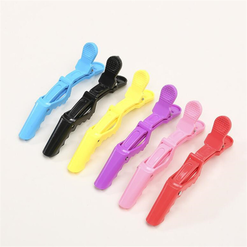 Pinzas de plástico para el pelo para peluquería, pinzas de cocodrilo, Sección de garra, accesorios para peluquería, 5 unids/lote