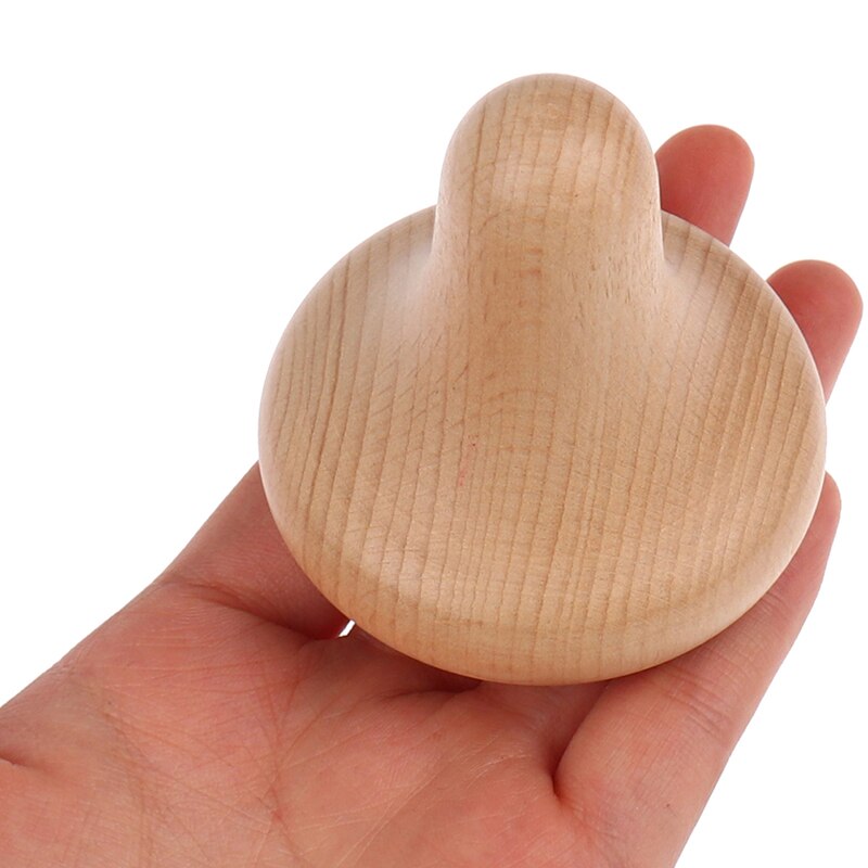 1pc houten traditionele reflexologie hand- en voetmassage-instrumenten, paddenstoelvormig massage-apparaat, drukpunt voor thuiskantoor