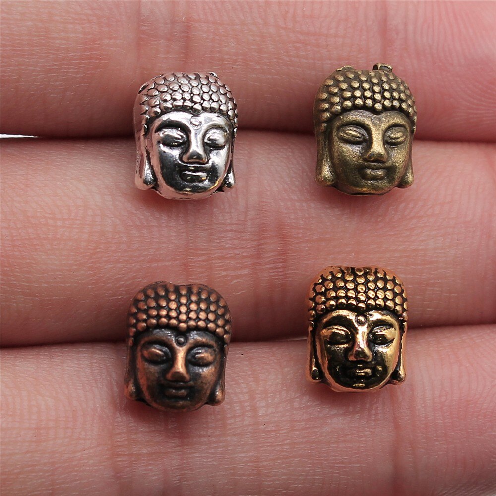 WYSIWYG 6 pcs 11x9x7mm Boeddha Kralen Charme Boeddha Kleine Gat Kralen Boeddha Ruimte Kralen Voor ketting Armband Sieraden Maken