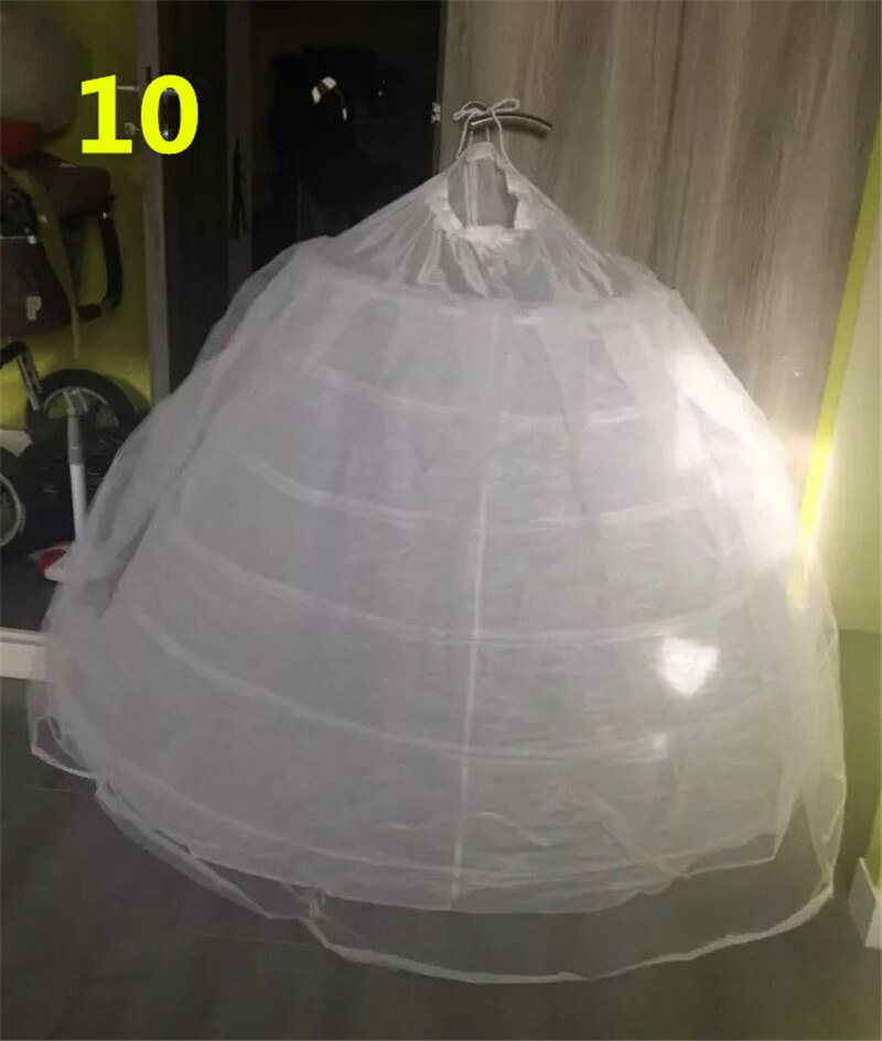Jupon de mariée Crinoline, sous-jupe, robe de bal, cerceau, Lolita, en Tulle, longs Slips, blanc, jupe bouffante Rockabilly: 10