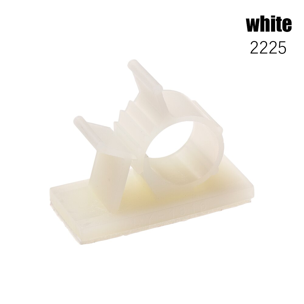 10 stk plastik kabel clips selvklæbende ledning håndtering wire holder organizer klemme fastgørelse skrivebord klemme hvid sort: 2225 hvide