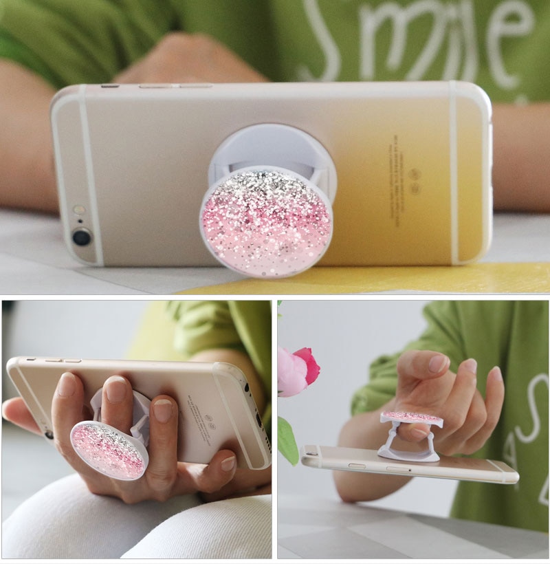 Round Finger Grip Mobile Phone Holder Expanding Stand Grip Support Anti-Fall Foldable Universal for Smartphone