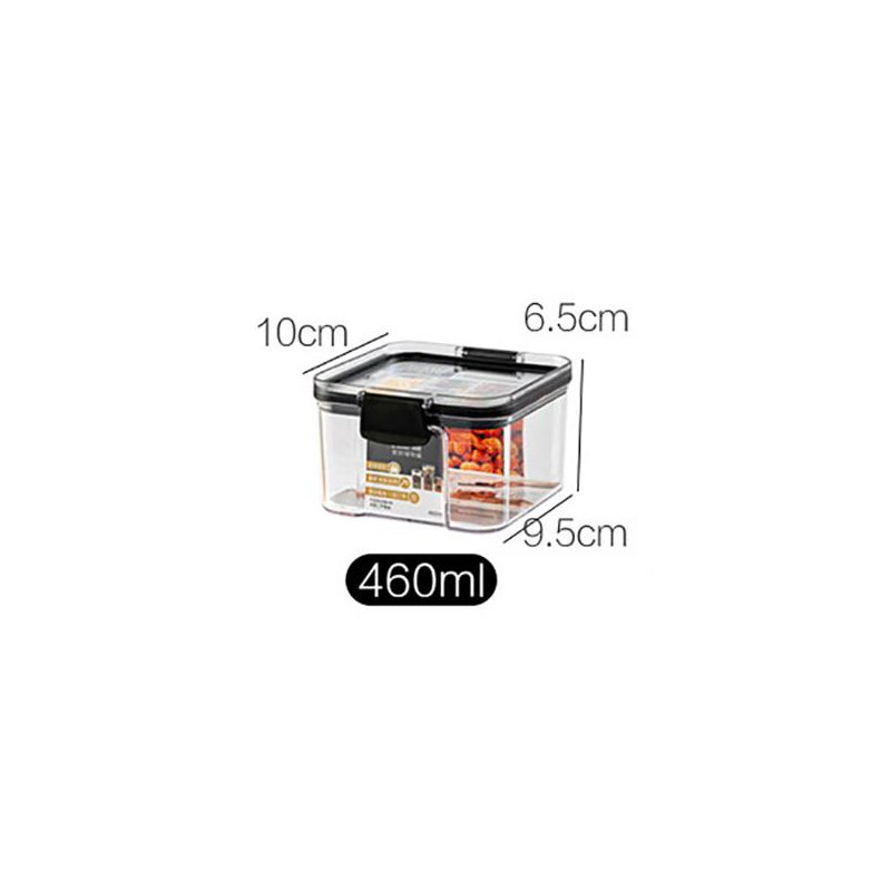1800ml Dry Food Storage Box Food Containers Transparent Stackable Kitchen Spaghetti Noodles Sealed Tank Cans Organizers bottles: A 460ml