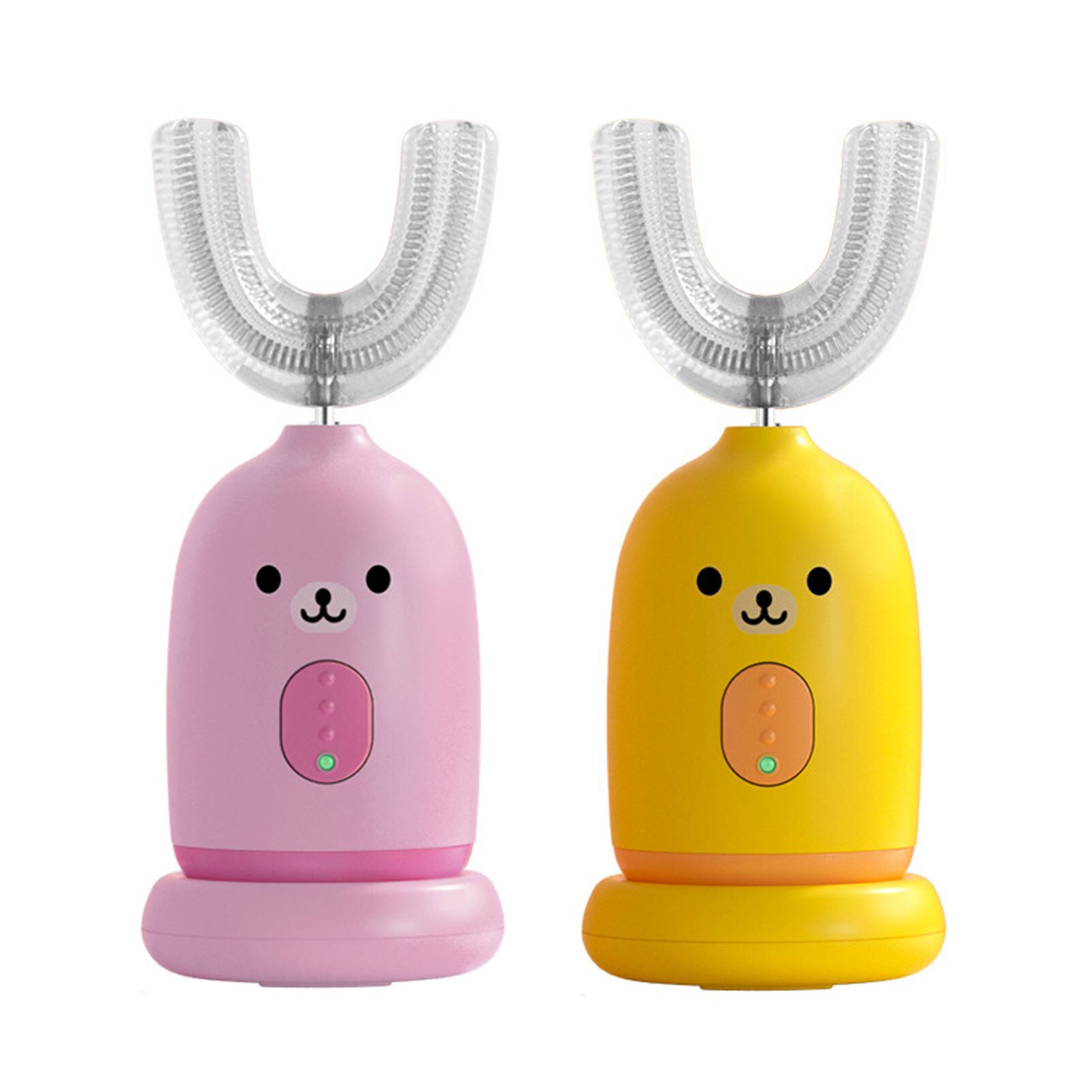 Cepillo de dientes eléctrico para niños, cepillo de dientes sónico en forma de U, carga para bebé, limpieza inteligente