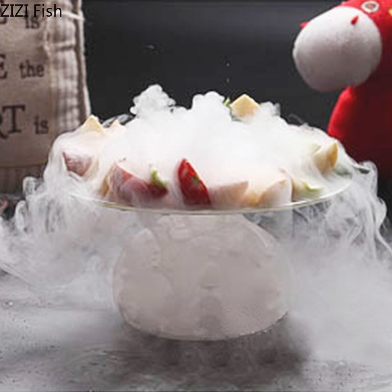 Piatto di vetro trasparente piatto di ghiaccio secco ristorante giapponese piatto di Sushi tè pomeridiano piatto da dolce cucina domestica stoviglie in vetro