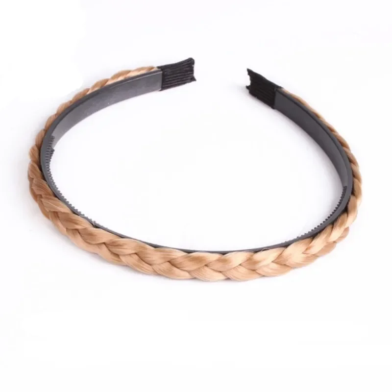 Women Hair Band Fishbone Braid Lazy Wig Twist Braid Headband Hairpin Bohemia Non-slip Headdress Bridal Hair Accessories: SKY BLUE