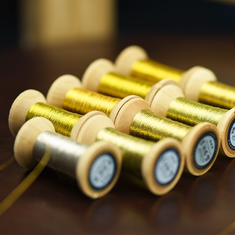 Serie de oro brillante de línea de oro/hilo de bordado francés/carrete de bordado/hilo de bordado dorado colorido/50 metros por pieza