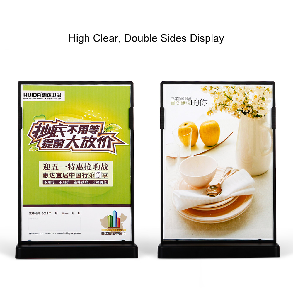 A6 Plastic Sign Holder for Restaurant Table Menu Acrylic Display Stand Picture Frame