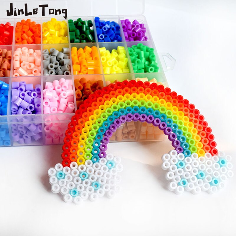 24 couleurs Hama perles 5mm Kit de jouets 5mm fusible perles 3D Puzzle bricolage jouet enfants à la main jouet éducatif