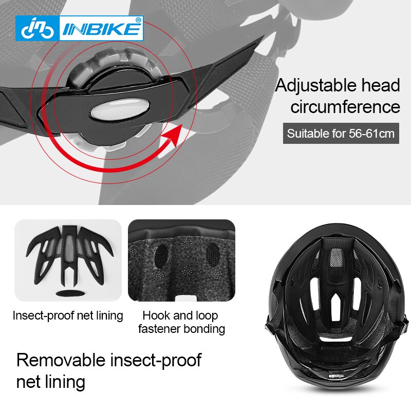 INBIKE Bicycle Cycling Helmet Ultralight EPS+PC Cover MTB Road Bike Helmet Integrally-mold Cycling Helmet Men Cycling Safely Cap