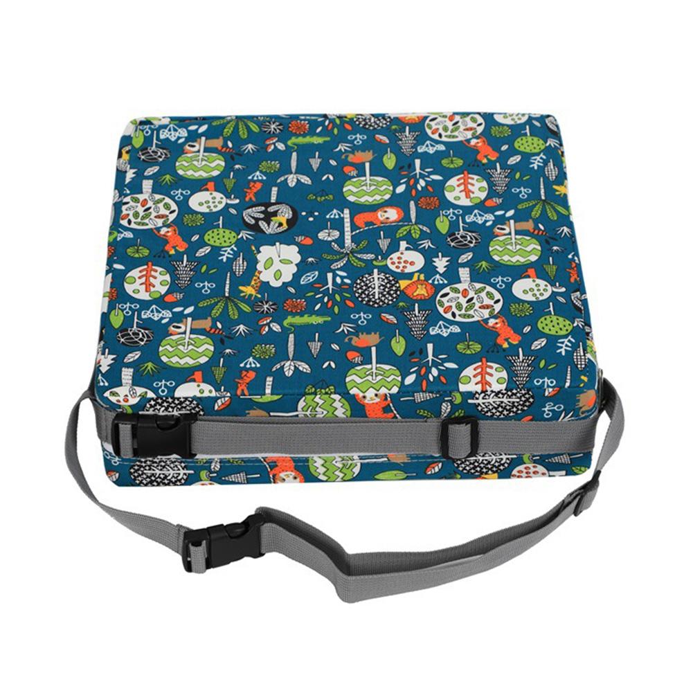 Portable Seat Cushion Kids High Chair Booster Seat Cushion Dining Chair Heightening Seat Cushion Student Adjustable Belt: Green
