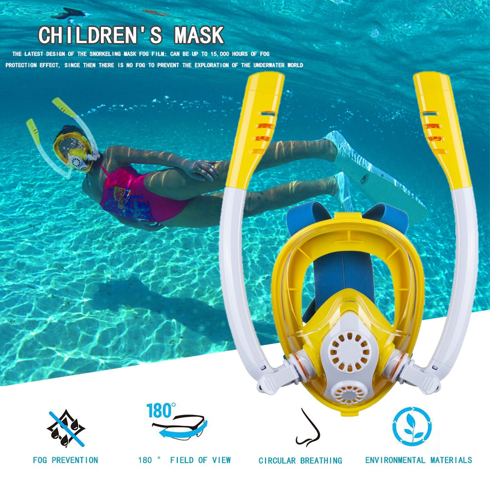 Kinderen Duikbril Scuba Onderwater Anti Fog Volledige Gezicht Snorkelen Masker Jongens Meisjes Kids Zwemmen Snorkel Duikuitrusting
