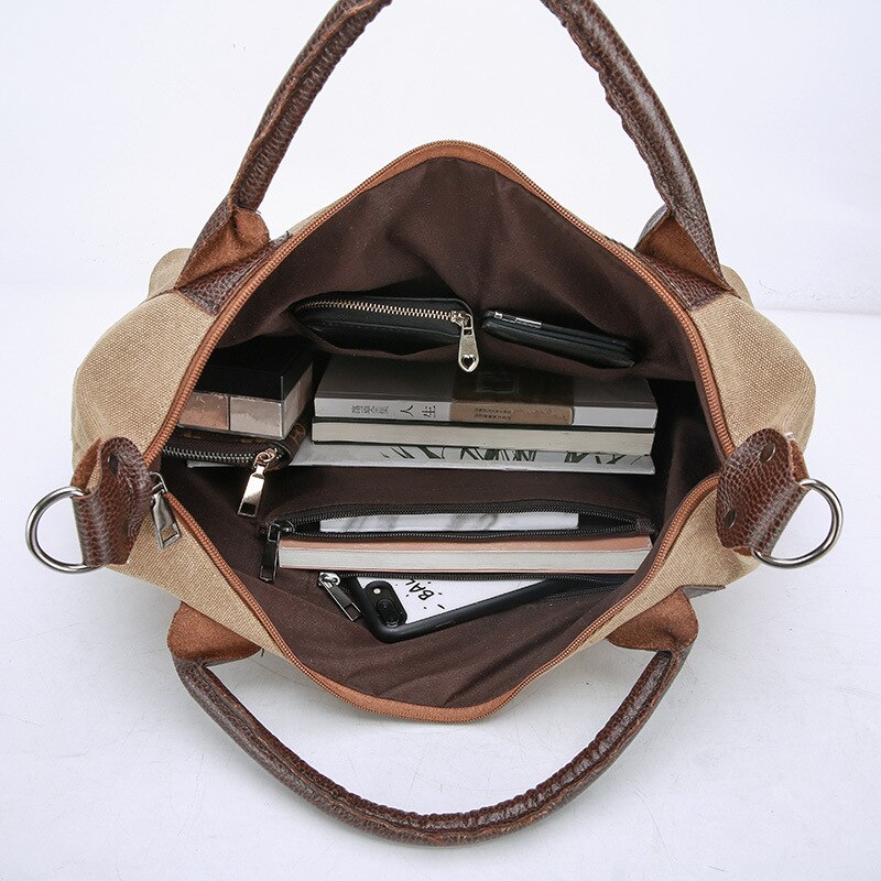 Cosimo Perla Canvas Tote Bag - Large Hobo Shoulder Bag for Women - Casual Everyday Shopping Purse