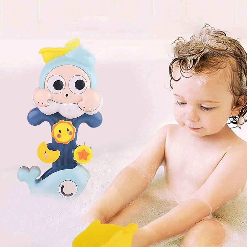 Baby bad bruser legetøj lille hval vende rundt sæt baby shower spray drenge og pige legetøj