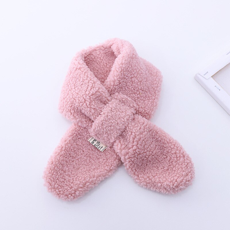 Girl's hat autumn winter ear cap children's scarf hat set foreign style baby lamb cashmere love tie up hat kids hats: 11