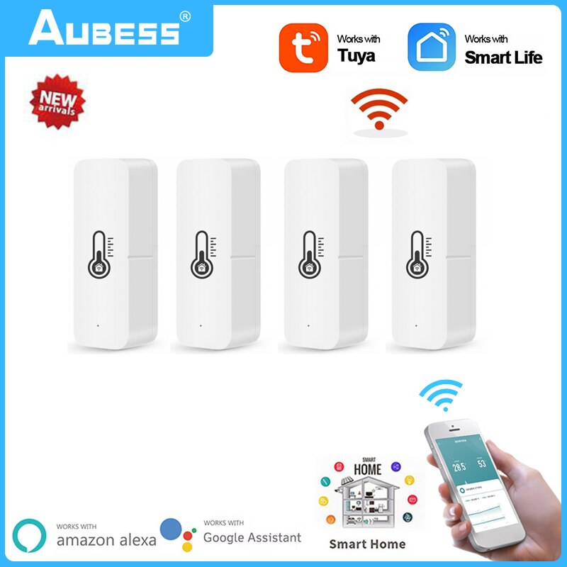 Tuya Wifi Temperature Sensor And Humidity Sensor Smart Home APP Real-time Monitoring For Alexa Google Home No Gateway Required