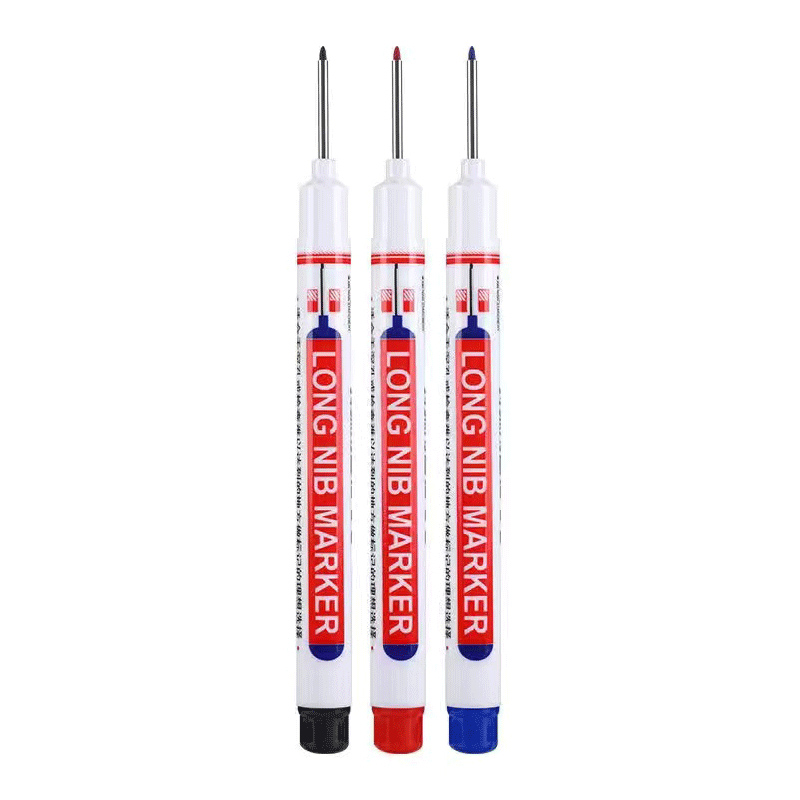 3Pcs/Set 20mm Deep Hole Long Nib Head Markers For Metal Perforating Pen Waterproof Bathroom Woodworking Decoration Multi-Purpose