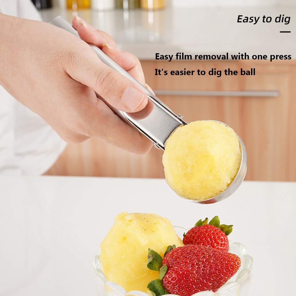 Ice Cream Scoops Stacks Stainless Steel Ice Cream Digger Non-Stick Fruit Ice Ball Maker Watermelon Ice Cream Spoon Tool