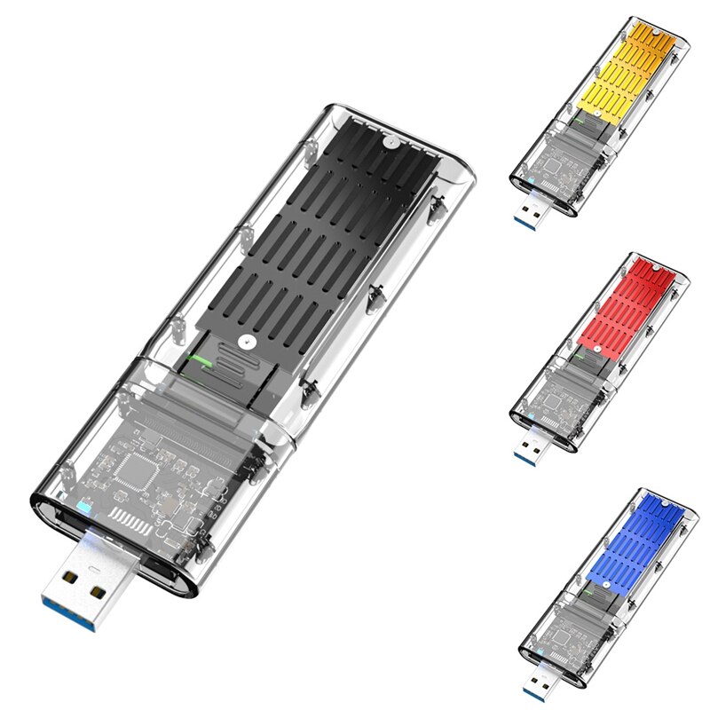 External M.2 NGFF SATA SSD Enclosure High Speed USB3.0 Gen1 5Gb/S Transparent SATA SSD Hard Drive Case for PC
