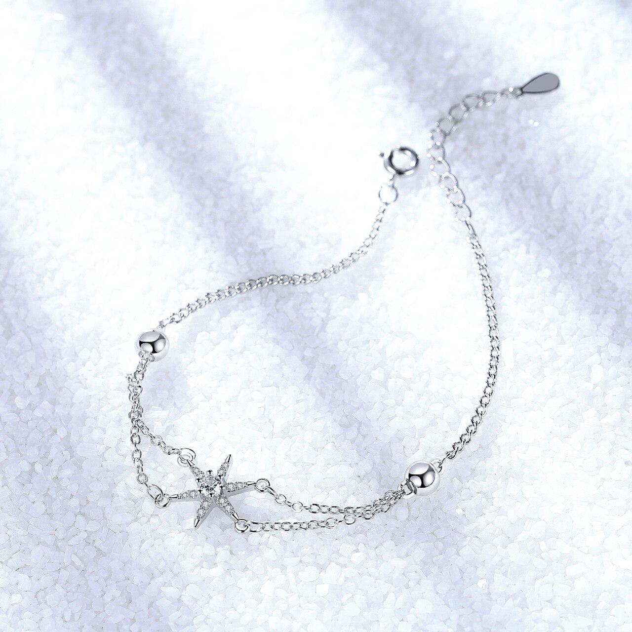 S925 Stempel Zilver Kleur Star Charm Armband Micro Zirkoon Ketting Armband B Est Voor Haar S-B260