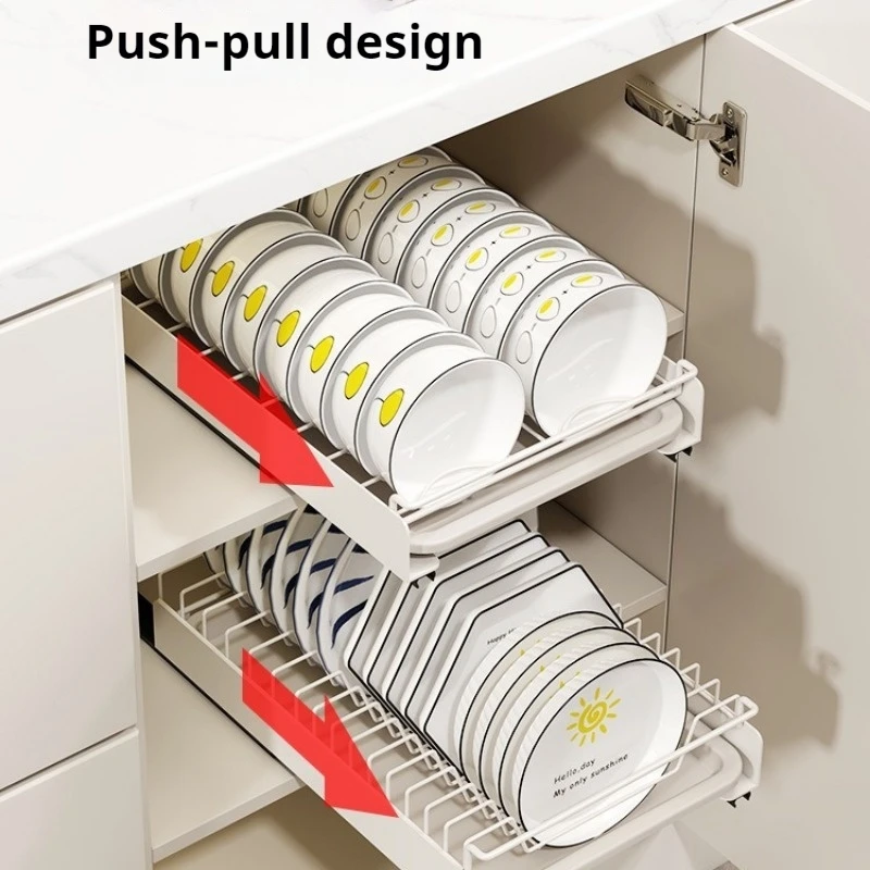 Keuken Uittrekbaar Schotel Opbergrek Huishoudelijke Kast Ponsvrij Schotel Trekmand Lade-type Afdruiprek Plaat Afvoerrek