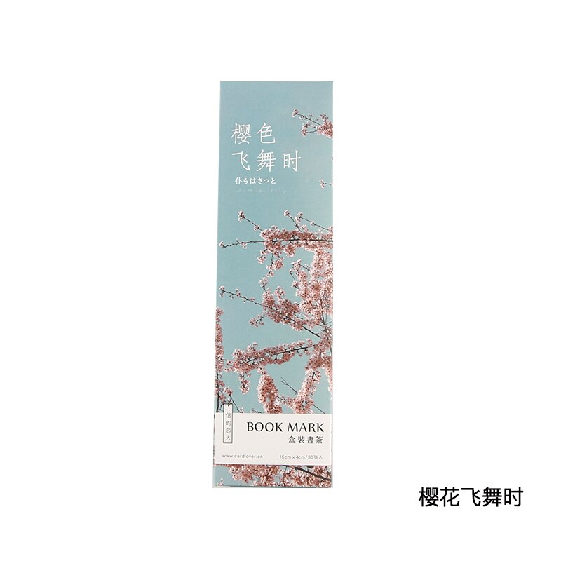30pcs / 1lot Sakura flying series Paper bookmarks message Cards bookmark for books/Share/book markers/stationery: Yingsefeiwushi