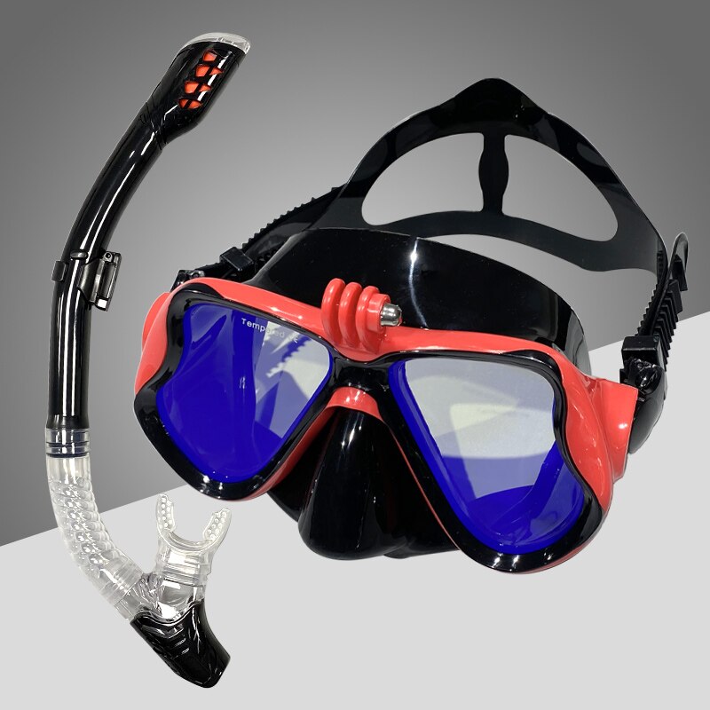 Drijvende Duiken Lung Duiken Pakket Masker Siliconen Rok Drie-Lens Volwassen Panoramisch Vol Droge Duikbril Drijvende Duiken Lung di: Bordeaux