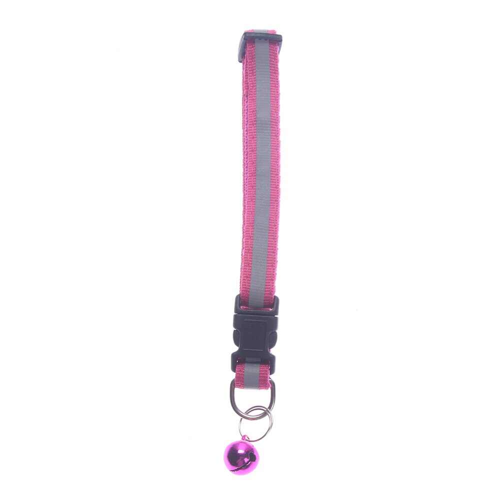 1PC Adjustable LED Dog Collar with Bell Rope Cat Collar Kitten Collar Neck Strap Cat Accessories Dog Collar: rose red