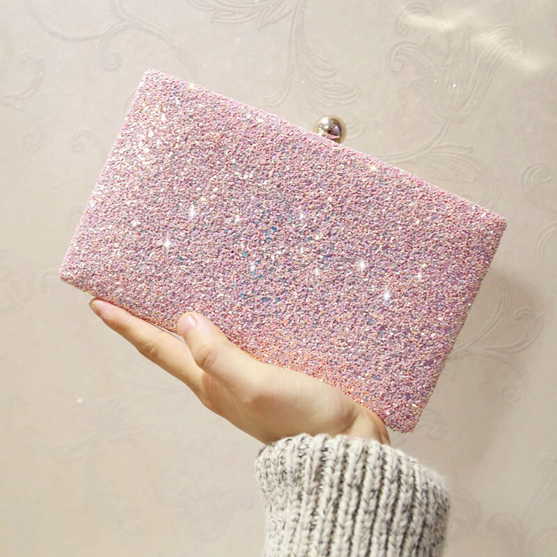 Avondtasje Clutch Bag Pink Party Vrouwen Dull Poolse Grey Purse Koppelingen Giltter Tassen Kleine Partij Handtas: hot pink