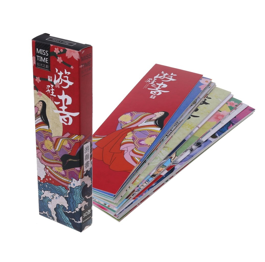 Set Of 30pcs Japanese Style Paper Bookmark Book Marks Label For Children Women Girls