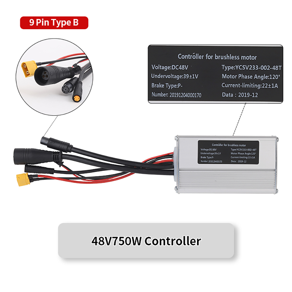 Contrôleur de moteur de moyeu de vélo électrique, pour Bafang 36V 48V 250W 350W 500W 750W, moteur Hub 9 broches, accessoires de vélo électrique: 48V750W Controller