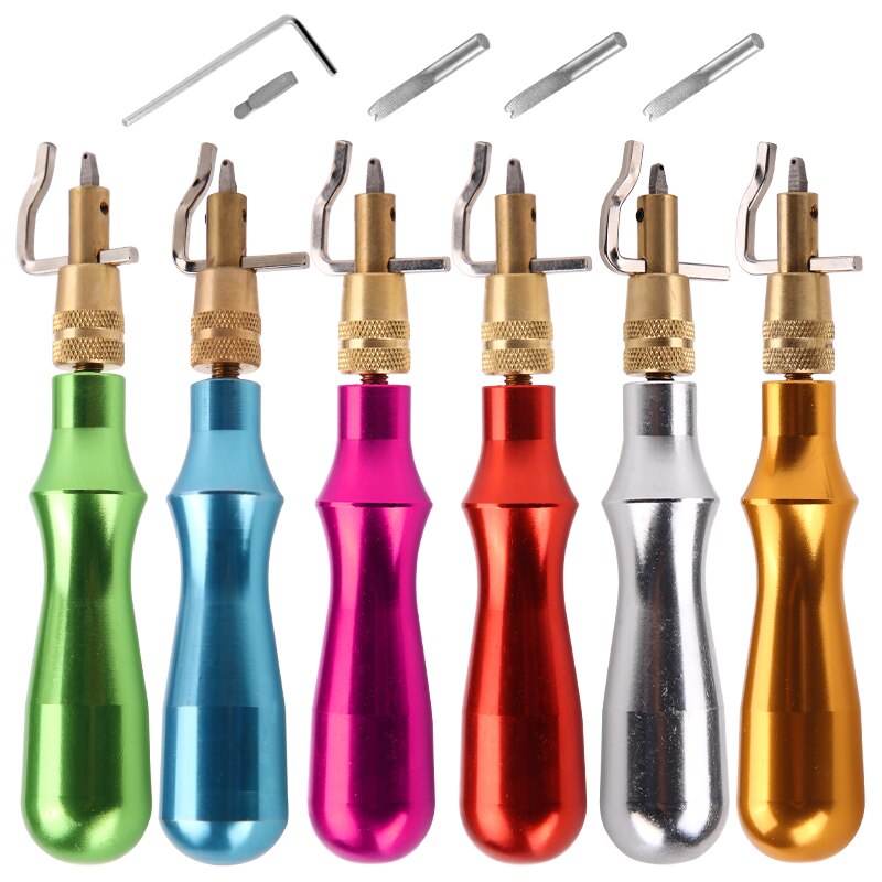 KAOBUY Multicolor Adjustable Leather Edge Stitching Groover Leather Stitching Tool And Edge Press Kit Adjustable Stitching