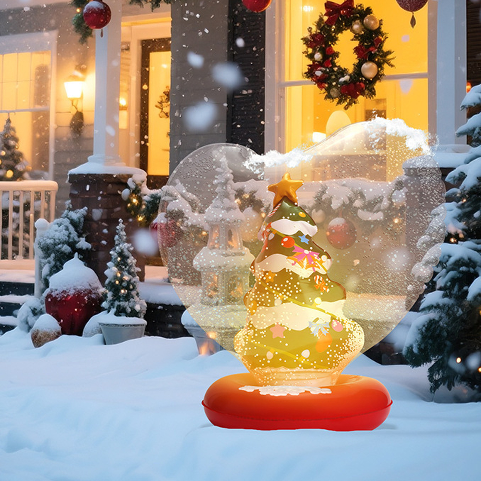 Oppblåsbare julekuler slitesterke pvc juleglødende baller jul utendørs hage basseng flytende julekule dekor