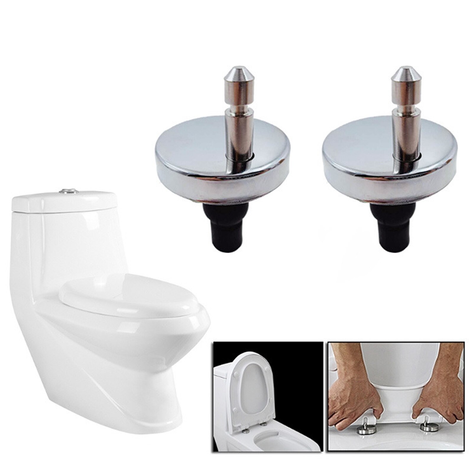 Universal Stainless Steel Screw Connection Screw Toilet Lid Accessories Top Comes With Dual Fitting Universal Close Toilet Seat