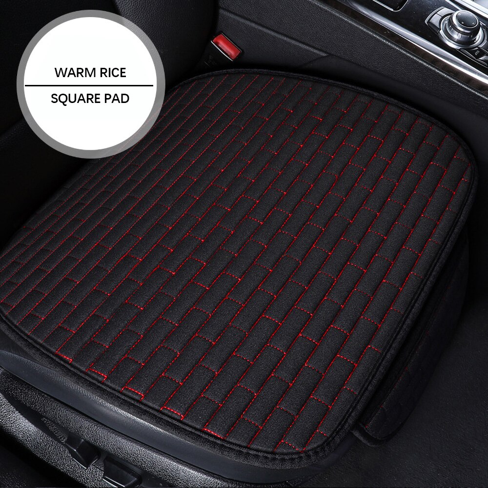 Car Seat Cover Front/Rear Flax Seat Protect Cushion Universal Breathable Comfortable Automobile Protector Pad Car Covers Mat: B