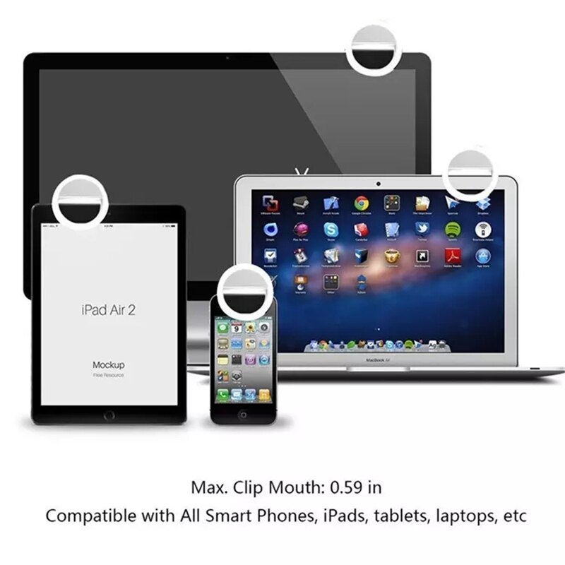 LED Ring Flash Universal Selfie Light LED portatili per telefoni cellulari lampada per Selfie anello luminoso Clip per iPhone 13 X XR Samsung