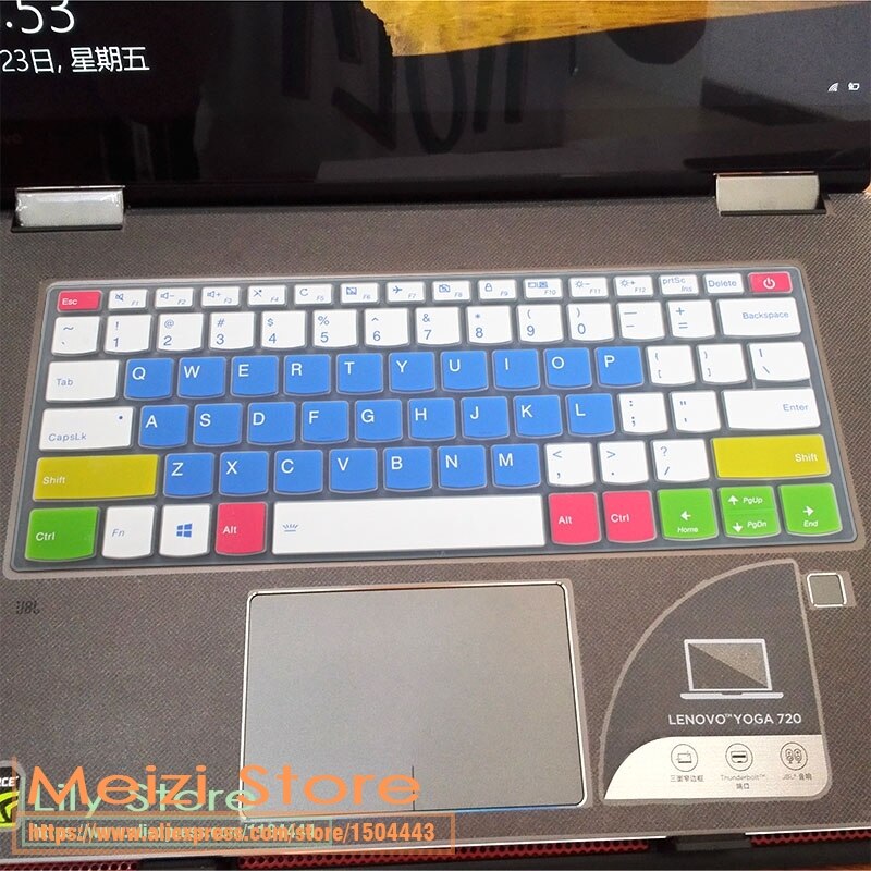 Laptop Keyboard Cover Skin Protector for Lenovo Ideapad S340 14" - Ultra-thin Silicone, Waterproof, Dustproof: Candy Blue