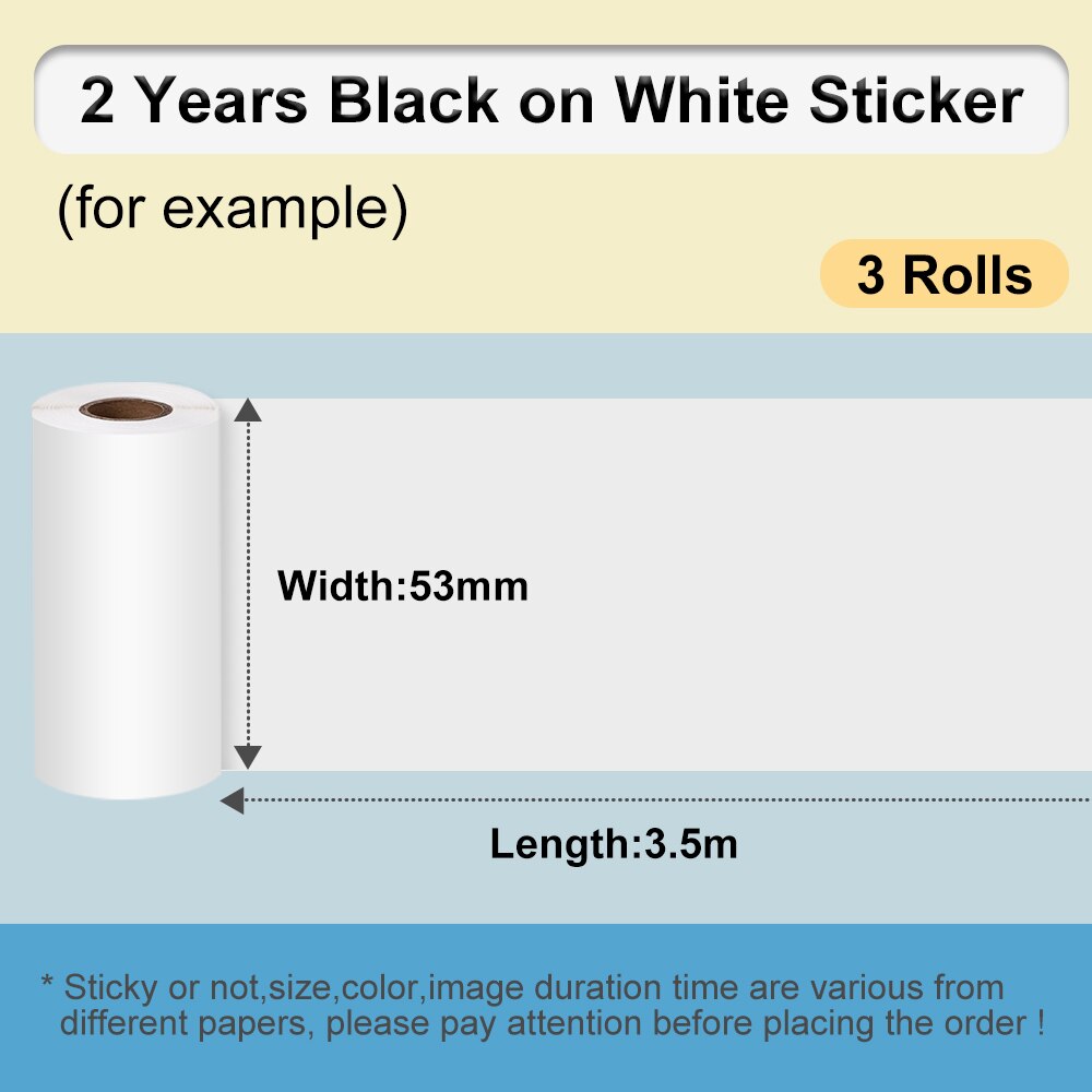 M02 Zelfklevende Thermisch Papier Bpa Gratis Afdrukken Thermische Foto Sticker Rolling Papier Voor Phomemo M02/M02S/m02Pro Mini Printer