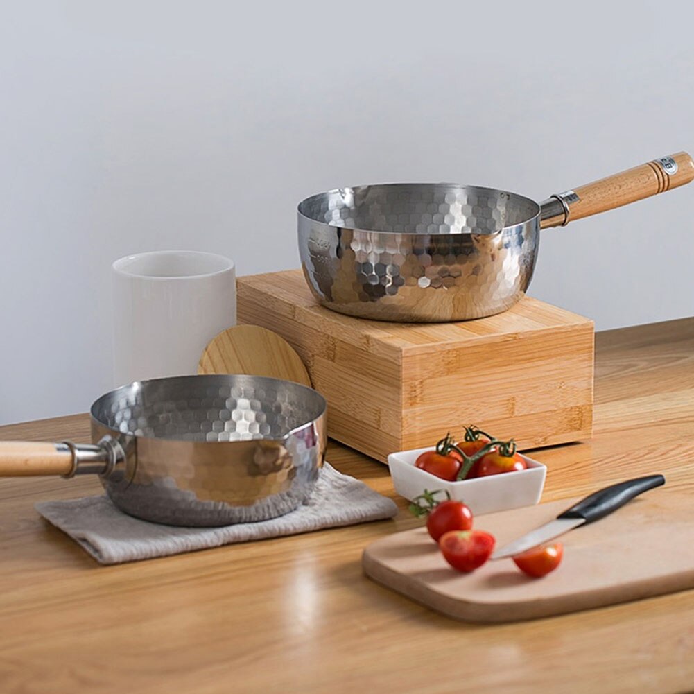 Aluminium Alloy Soup Cooking Flat-bottomed Japanese-style Noodles Pot Food Boil Kitchen Milk Pan Non-stick Fry Supplement Sugar