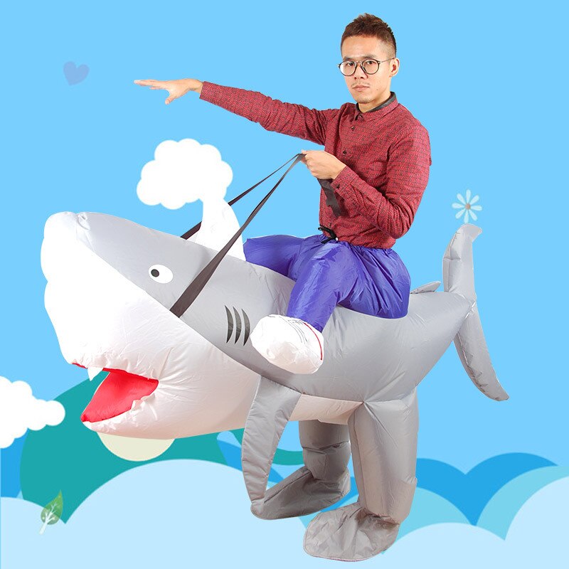 Opblaasbare Haai Volwassenen Carnaval Halloween Cartoon Animal Riding Speelgoed Mannen Fancy Grappige