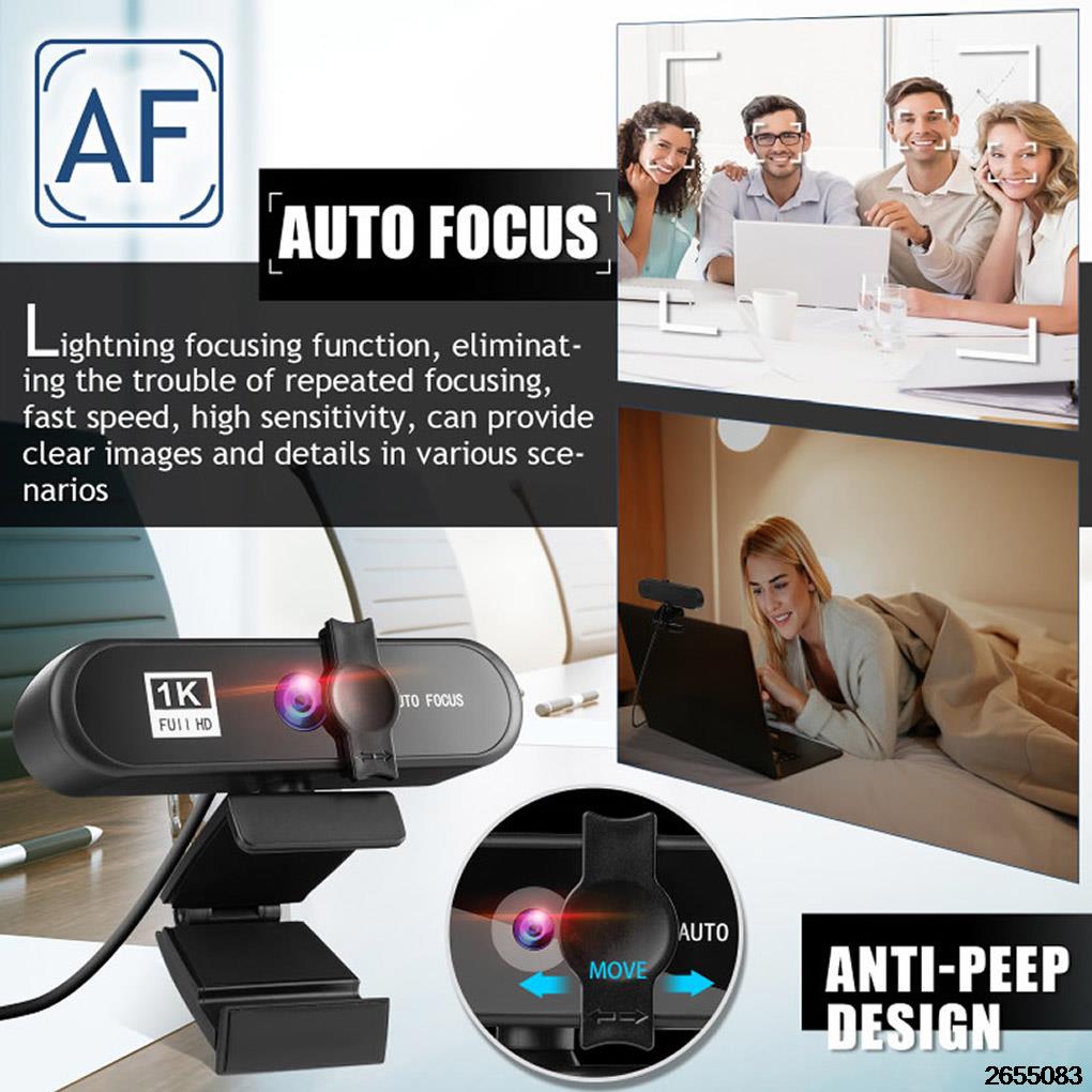 Computer Webcam Autofocus Hd Usb Online Verstelbare Pc Usb Web Camera Laptop Mini Camera 1080P Met Microfoon