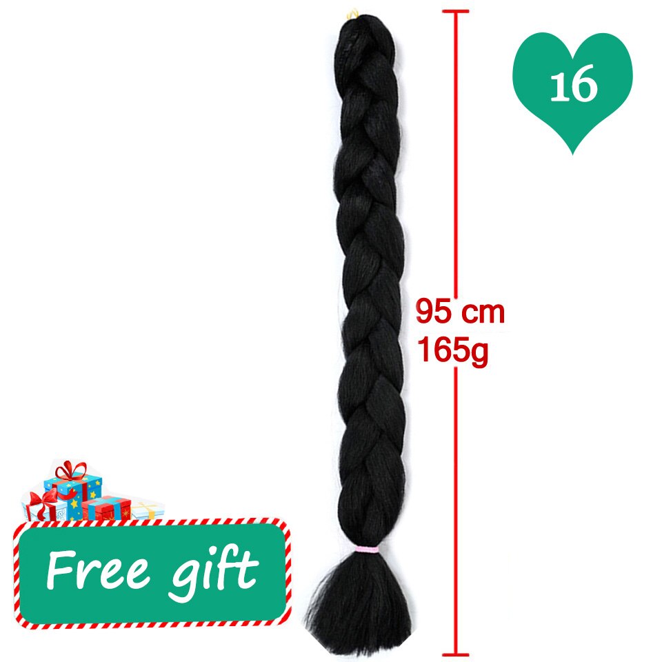 MEIFAN – tresses synthétiques longues, mèches Jumbo de couleur ombrée, Extension capillaire, queue de cochon africaine: 16