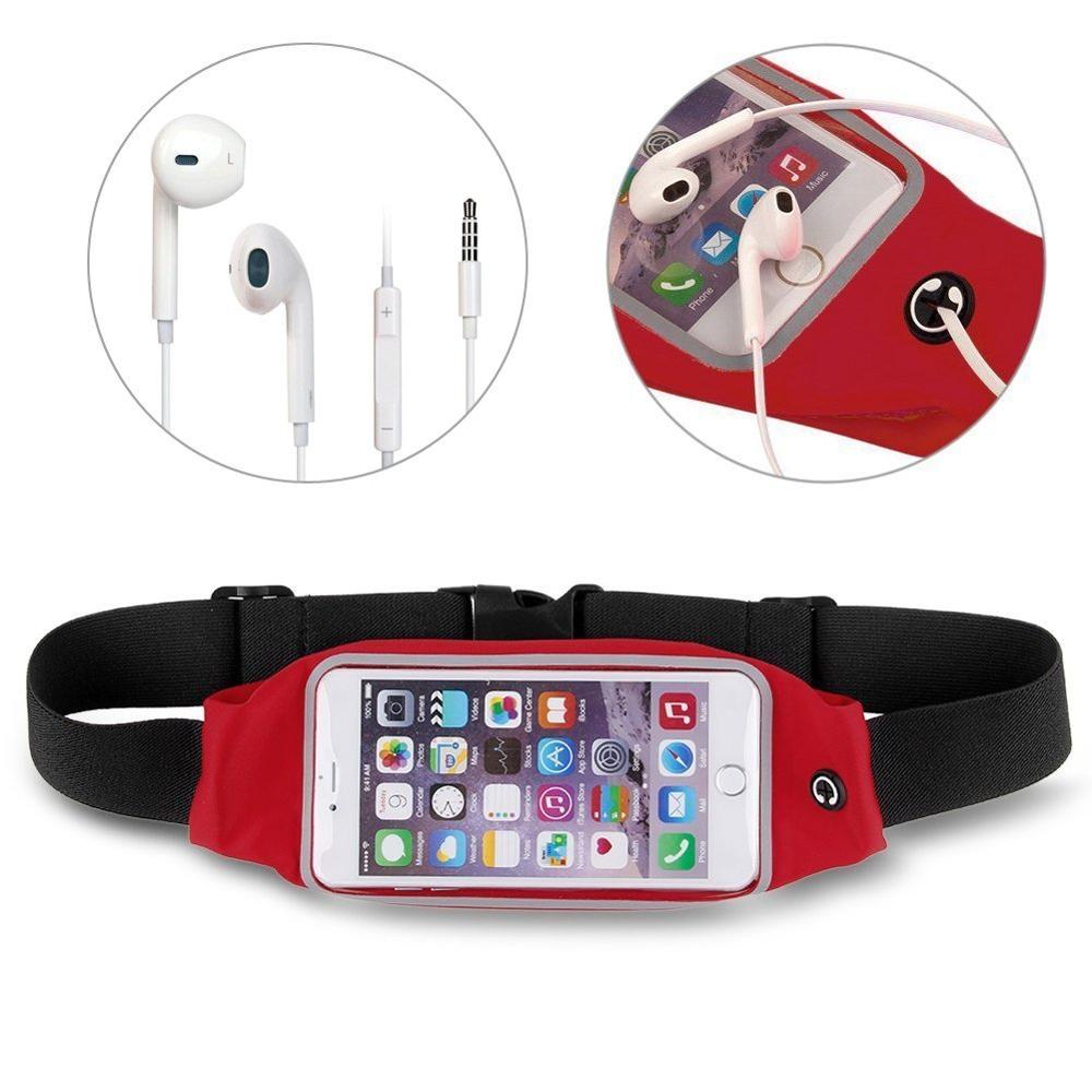 Fitnessraum Taille Gürteltasche Universal Für 5,2 "5,5" 4,7 zoll Fall Für Meizu m3s Xiaomi Redmi 3 s Hinweis 4 Wasserdichte Lauf Telefon Tasche: M For 45 47 50 inch / Red