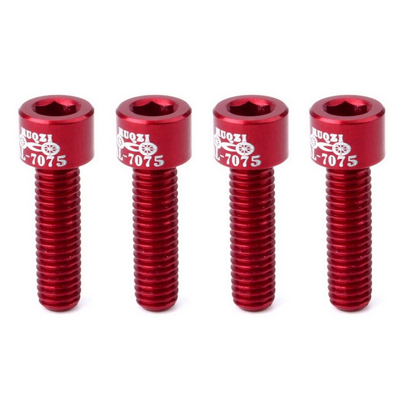 1/4Stck Fahrrad Lenker Vorbau Schraube Aluminium Legierung M5 * 17Mm Berg Straße Fahrrad Fest Ausrüstung Stengel Steigleitung Schrauben Radfahren Zubehör: 4Stck rot