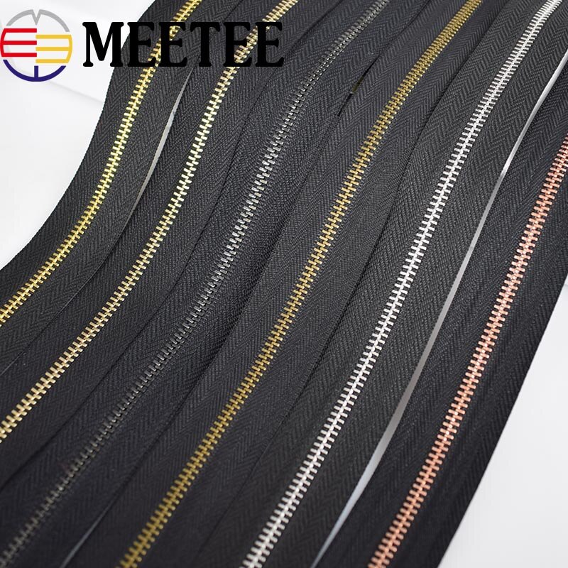 2Yards Eco-friendly 3# Metal Zipper For Sewing DIY Zipper Repair Clothes Zippers Sports Coat Bag Garment Clothes Accessories